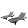 Outdoor Wicker Chaise Lounge Chairs - Brown, 2-Pcs Set