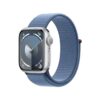 Apple Watch Series 9 GPS 41mm Smartwatch with Silver Aluminum Case and Winter Blue Sport Loop. Fitness Tracker, Blood Oxygen & ECG Apps, Always-On Retina Display, Carbon Neutral.