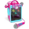 Croove Kids Karaoke Machine | 2 Microphones | Bluetooth/AUX/USB Connectivity | Pink | Portable Singing Machine with Disco Lights