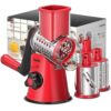 Geedel Rotary Cheese Grater and Vegetable Slicer with 3 Blades