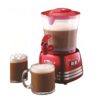 Nostalgia Retro Frother and Hot Chocolate Maker and Dispenser, 32 Oz, for Coffees, Lattes, Cappuccinos, Red