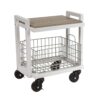 Atlantic 2 Tier Narrow Mobile Storage Cart - Interchangeable Shelves and Baskets, White Twister