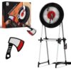 Black Series Axe Throwing Target Set, Includes 3 Axes & Bristle Target, Lightweight Plastic Axes with Blunted Edges, Safe for Indoor & Outdoor Use, Fun Party Activity Game