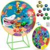 Dioju Kids Dart Board with Sticky Balls & Stand - Indoor/Outdoor Target Game for Ages 3-12