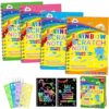 Prime Member Deal: ZMLM Scratch Art Party Favors: Rainbow Scratch Paper Art Set for Kids 3-12, 4 Pack with Stylus and Stencils