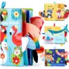 Baby Bath Books 3-Pack: Tails, Nontoxic, Soft, Crinkly Cloth, Waterproof, Educational Toys for Toddlers
