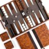 Ropoda Backgammon Board Game Set (15 Inches) - Classic Strategy Game for Adults and Kids - Portable Travel Set with Leather Case - Includes Strategy & Tip Guide