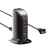 VPSUN 6 Port USB Charger Tower for Multiple Devices (Black)