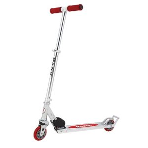 Razor AW Kick Scooter for Kids - Wheelie Bar, Lightweight, Foldable, Aluminum Frame, and Adjustable Handlebars
