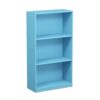 FURINNO 3-Tier Bookcase Storage Shelves, Light Blue