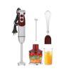 MegaWise Pro 5-in-1 Immersion Hand Blender with Titanium Blades - 1000W, 12-Speed, Includes Chopper, Beaker, Whisk, Milk Frother