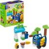 Fisher-Price Toddler Building Blocks - Green Town Charge & Go Bus (34 Pieces, Age 1+)
