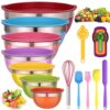 Mixing Bowls Set with Lids - 26-Piece Stainless Steel Nesting Colorful Set for Kitchen Cooking and Baking