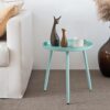 AOJEZOR Side Table: Winter Sky 3-Legged End Table for Small Spaces