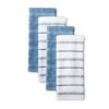 KitchenAid Kitchen Towel 4-Pack Set, Blue/White, 16"x26"