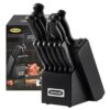 McCook® Knife Set with Built-in Sharpener, Black
