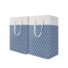 HomeHacks Collapsible Laundry Baskets with Long Handles, Waterproof, 75L, 2-Pack, Blue