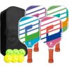 SINSHAM Graphite Pickleball Paddles Set - Includes 4 or 2 Paddles, Balls, and Bag