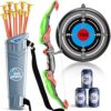 Bow and Arrow Set for Kids - LED Light Up Archery Toy with 10 Suction Cup Arrows, 4 Target & Quiver