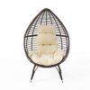 Cutter Teardrop Wicker Lounge Chair with Cushion, Multibrown