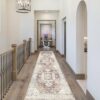 Washable Runner Rug - Vintage Kitchen Area Rug - Stain Resistant - Living Room Bedroom Laundry Room Mat - Distressed Rug - Hallway Floor Carpet Runner - Bathroom - Brick (2.6x10)