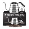 Bean Envy Pour Over Coffee Kettle 40 oz - Stainless Steel with Thermometer and Ergonomic Handle