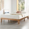 Classic Wood Platform Bed Frame, Queen Size, Natural, No Box Spring Needed