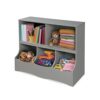 Badger Basket Toy Storage Organizer and Book Shelf - Gray