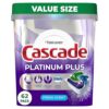 Cascade Platinum Plus Dishwasher Detergent Pods, Fresh Scent, 62 Count