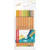 STABILO Point 88 Wallet II Pen Set - 10 Pack, Trendy Colors