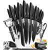 Home Hero 20-Piece Kitchen Knife Set - Professional Collection - High Carbon Stainless Steel Knives with Ergonomic Handles (Black)