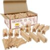 Wooden Train Track Set - 52 Pieces - 18 Feet of Track Expansion - 100% Compatible with Major Brands - by Right Track Toys