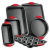 NutriChef 6-Piece Nonstick Bakeware Set with Silicone Handles