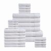 LANE LINEN 24 Piece Bathroom Towels Set - White
