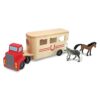 Melissa & Doug Wooden Horse Carrier Play Set for Kids Ages 3+