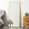 Wall Mirror Gold Floor Bathroom Wall-Mounted Aluminum Frame - 47"x22"