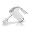 Elite Gourmet Ultra Power Electric Hand Mixer - 5-Speed, 2 Extra Wide Stainless Steel Beaters, Beater Storage, White