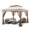 Cool Spot 11x11 Pop-Up Gazebo Tent with Mosquito Netting & Outdoor Canopy Shelter (Beige)