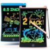 2 Pack LCD Writing Tablet with Stylus, 8.5 inch Colorful Doodle Board Drawing Pad for Kids