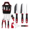 Gardening Tools Set with Storage Bag - 9 Pieces Stainless Steel Heavy Duty Tools for Outdoor Gardening