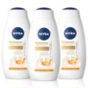 NIVEA White Peach and Jasmine Body Wash, Pack of 3, 20 Fl Oz