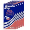Reynolds Wrap Pre-Cut Aluminum Foil Sheets, 14 x 10.25 Inches, 250 Sheets, 5 Packs