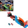 Disney Pixar Cars Glow Racers Track Set with 2 Toy Race Cars