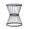 Outdoor Iron Side Table, Matte Black - 16"