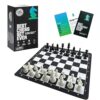 Portable Chess Set with Single Weighted Staunton Pieces and Foldable Silicone Board - Lite Edition for Kids & Adults