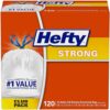Hefty 13 Gallon Tall Kitchen Trash Bags, 120 Count