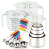 Measuring Cups and Spoons Set - 13 Pieces, Stainless Steel and Plastic