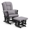 Storkcraft Tuscany Glider and Ottoman Set with Free Lumbar Pillow - Black/Slate Gray Swirl