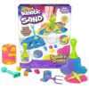Kinetic Sand Squish N' Create Playset with 13.5oz of Blue, Yellow & Pink Sand and 5 Tools - Stocking Stuffers for Kids