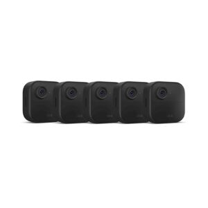 Blink Outdoor 4 (newest model), Wireless smart security camera, two-year battery, 1080p HD day and infrared night live view, two-way talk – 5 camera system